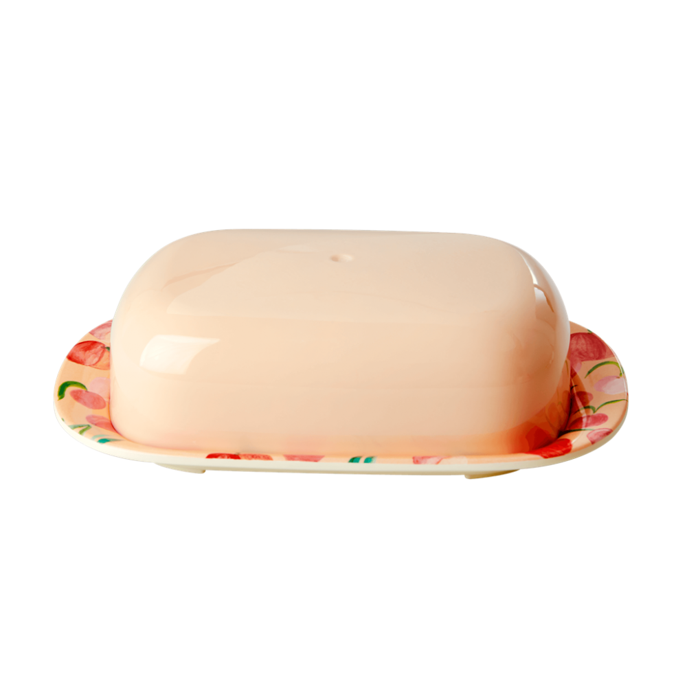 Melamine Butter Dish Peach Print Rice DK